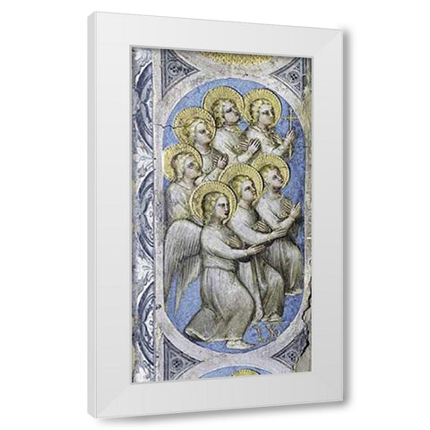 Seven Angels Carry Seven Cruets White Modern Wood Framed Art Print by De Menabuoi, Giusto