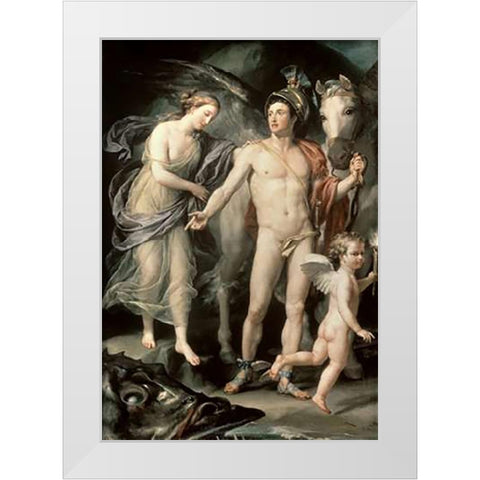 Perseus and Andromeda White Modern Wood Framed Art Print by Mengs, Anton Raffael