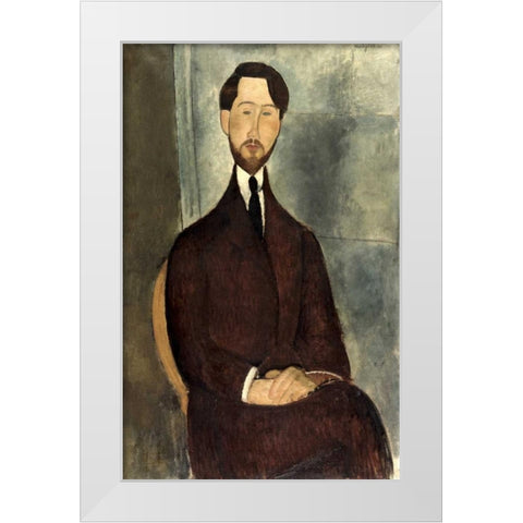 Leopold Zborowski White Modern Wood Framed Art Print by Modigliani, Amedeo