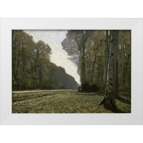 Route du Bas Breau White Modern Wood Framed Art Print by Monet, Claude