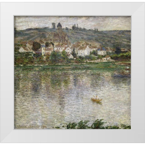 Vetheuil White Modern Wood Framed Art Print by Monet, Claude
