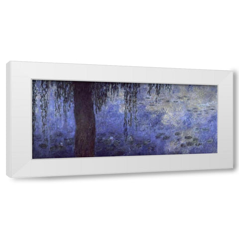 Water Lilies: Morning with Willows, c. 1918-26 - right panel White Modern Wood Framed Art Print by Monet, Claude