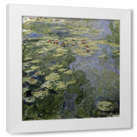 Water Lilies - Nympheas II White Modern Wood Framed Art Print by Monet, Claude
