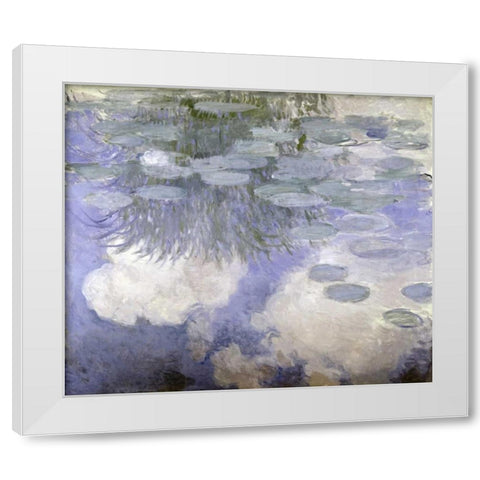 Water Lilies - Nymphaeas III White Modern Wood Framed Art Print by Monet, Claude