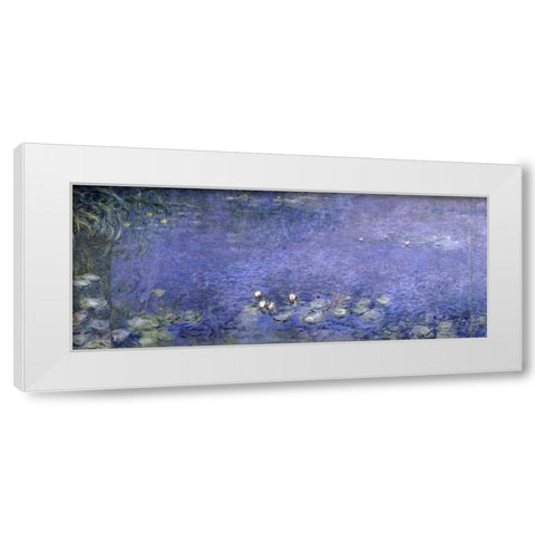 Water Lilies - Nymphaeas VI White Modern Wood Framed Art Print by Monet, Claude