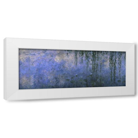 Water Lilies: Morning with Willows, c. 1918-26 - center panel White Modern Wood Framed Art Print by Monet, Claude