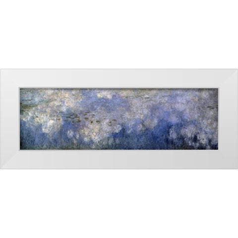 Water Lilies: The Clouds, c. 1914-26 - center panel White Modern Wood Framed Art Print by Monet, Claude