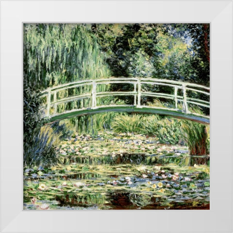 Les nympheas blancsÂ - The White Waterlilies White Modern Wood Framed Art Print by Monet, Claude
