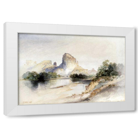 Castle Butte, Green River, Wyoming White Modern Wood Framed Art Print by Moran, Thomas