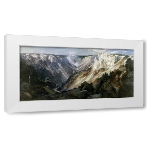 Grand Canyon at Yellowstone White Modern Wood Framed Art Print by Moran, Thomas
