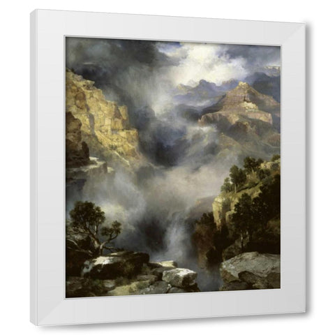 Mist in the Canyon White Modern Wood Framed Art Print by Moran, Thomas