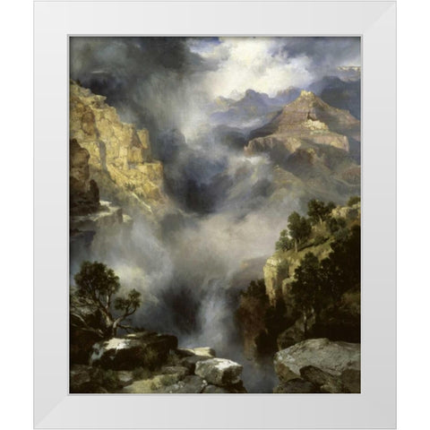 Mist in the Canyon White Modern Wood Framed Art Print by Moran, Thomas