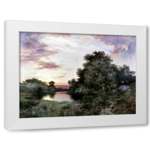 Sunset White Modern Wood Framed Art Print by Moran, Thomas