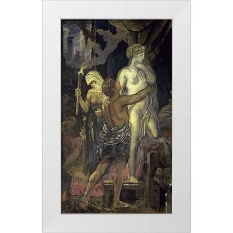 Messalina (Messaline) White Modern Wood Framed Art Print by Moreau, Gustave