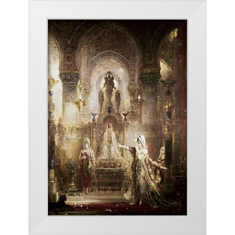 Salome Dancing Before Herod White Modern Wood Framed Art Print by Moreau, Gustave