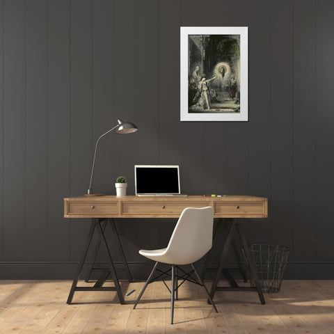 The Apparition White Modern Wood Framed Art Print by Moreau, Gustave