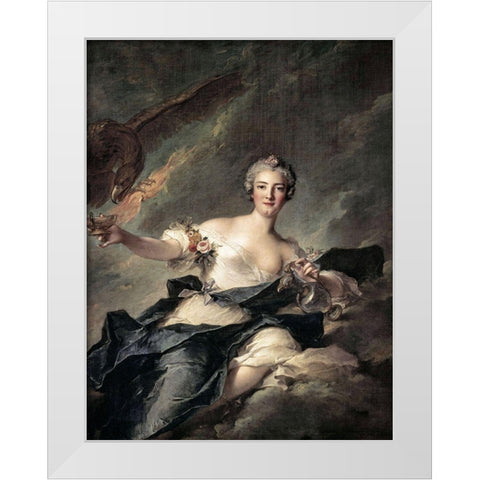 Duchess of Chaulnes As Hebe White Modern Wood Framed Art Print by Nattier, Jean-Marc