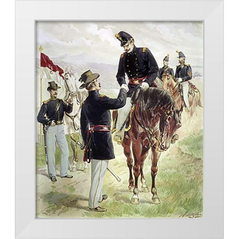 Cavalry and Dragoons White Modern Wood Framed Art Print by Ogden, Henry Alexander