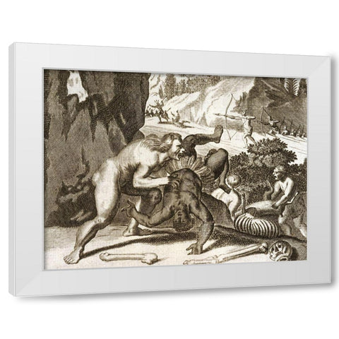 Patagonian Giants White Modern Wood Framed Art Print by Ogilby, John