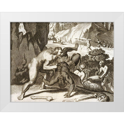 Patagonian Giants White Modern Wood Framed Art Print by Ogilby, John