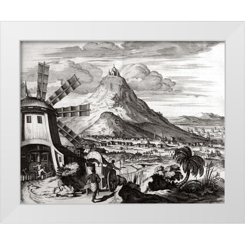 Potosi White Modern Wood Framed Art Print by Ogilby, John
