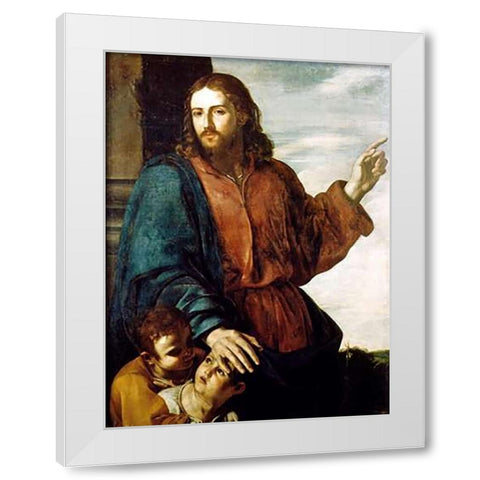 Museumist Blessing the Children White Modern Wood Framed Art Print by Pacheco, Francisco