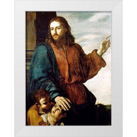 Museumist Blessing the Children White Modern Wood Framed Art Print by Pacheco, Francisco