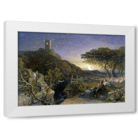The Lonely Tower White Modern Wood Framed Art Print by Palmer, Samuel