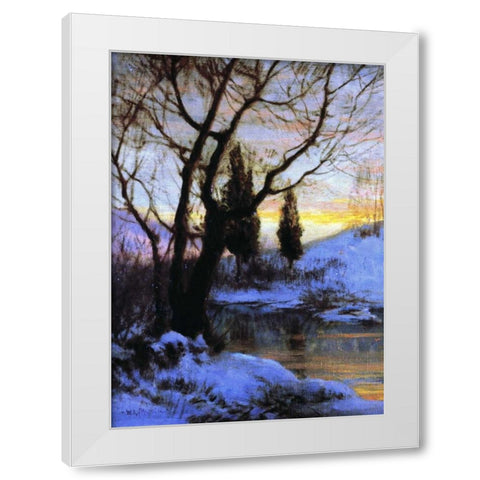 Winter Sunset White Modern Wood Framed Art Print by Palmer, Walter Launt