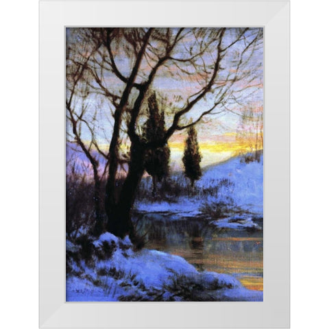 Winter Sunset White Modern Wood Framed Art Print by Palmer, Walter Launt