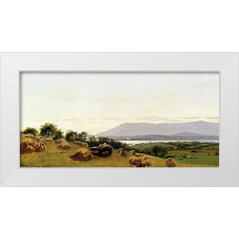 Harvesting White Modern Wood Framed Art Print by Parton, Ernest