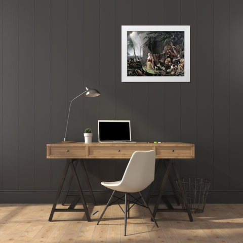 Noahs Ark White Modern Wood Framed Art Print by Peale, James