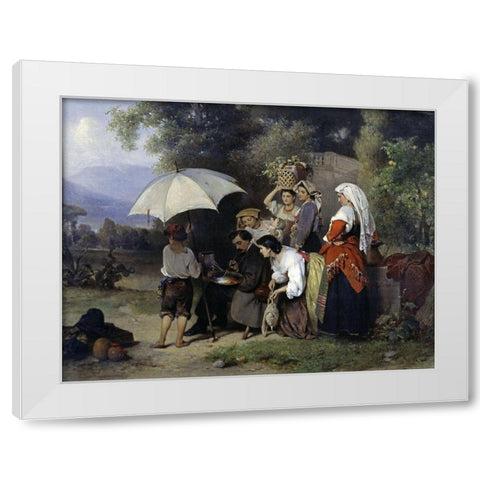 Critics White Modern Wood Framed Art Print by Philippeau, Karel Frans