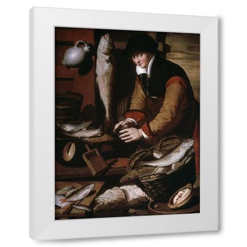 Dealer White Modern Wood Framed Art Print by Pietersz, Pieter