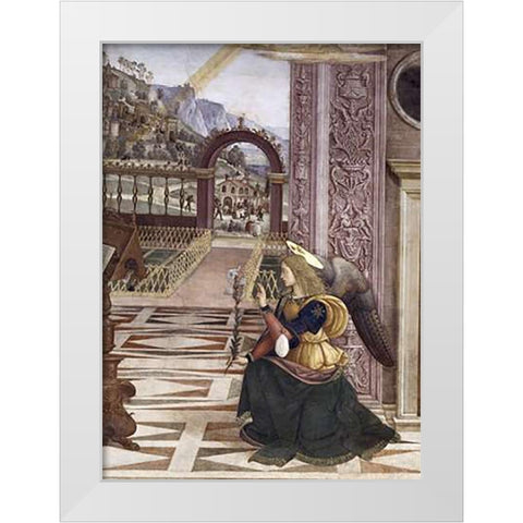 Annunciation (Detail) White Modern Wood Framed Art Print by Pinturicchio, Bernardino