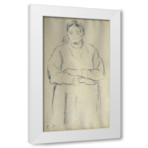 Peasant White Modern Wood Framed Art Print by Pissarro, Camille