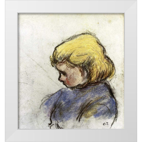 Portrait of Ludovico-Rodo-Pissaro C. White Modern Wood Framed Art Print by Pissarro, Camille