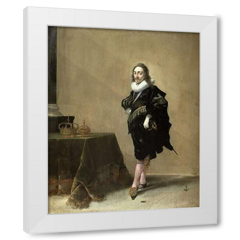 Charles I, King of England White Modern Wood Framed Art Print by Pot, Hendrik Gerritsz