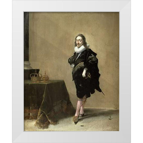 Charles I, King of England White Modern Wood Framed Art Print by Pot, Hendrik Gerritsz