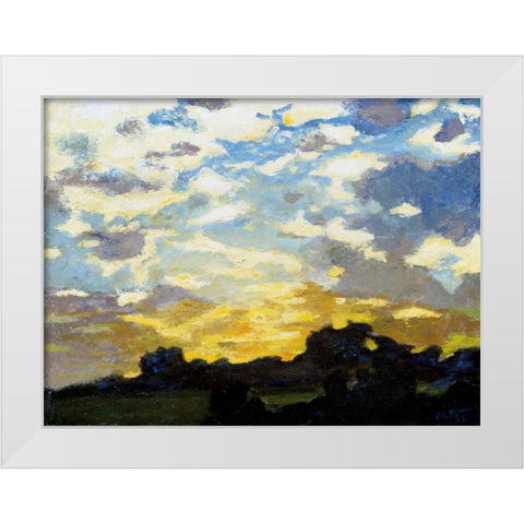Golden Sunset White Modern Wood Framed Art Print by Potthast, Edward Henry
