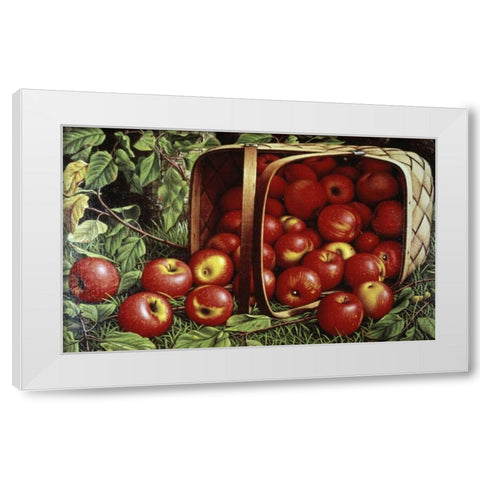 Basket of Apples White Modern Wood Framed Art Print by Prentice, Levi Wells