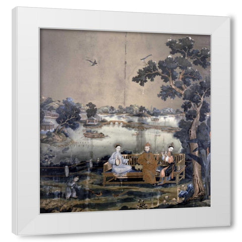 Mirror Painting White Modern Wood Framed Art Print by Emperor Qianlong