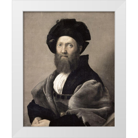 Baldassare Castiglione White Modern Wood Framed Art Print by Raphael