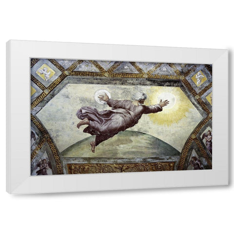 Creation of The Sun and Moon White Modern Wood Framed Art Print by Raphael