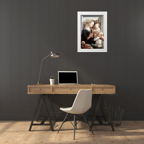 Madonna Del Granduca White Modern Wood Framed Art Print by Raphael
