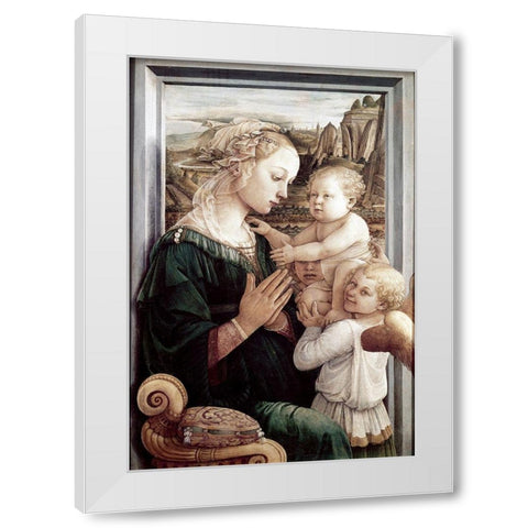 Madonna Del Granduca White Modern Wood Framed Art Print by Raphael