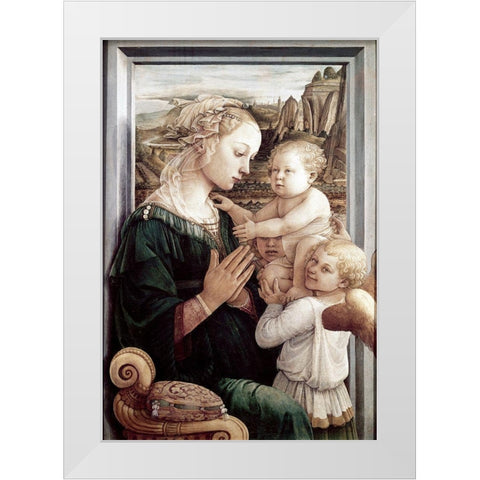 Madonna Del Granduca White Modern Wood Framed Art Print by Raphael