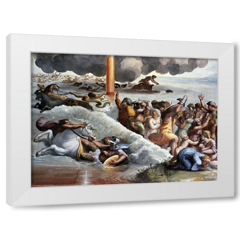 Moses Crossing The Red Sea White Modern Wood Framed Art Print by Raphael