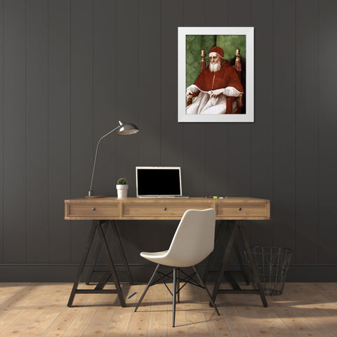 Pope Julius II White Modern Wood Framed Art Print by Raphael