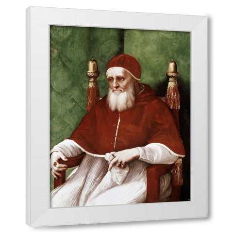 Pope Julius II White Modern Wood Framed Art Print by Raphael